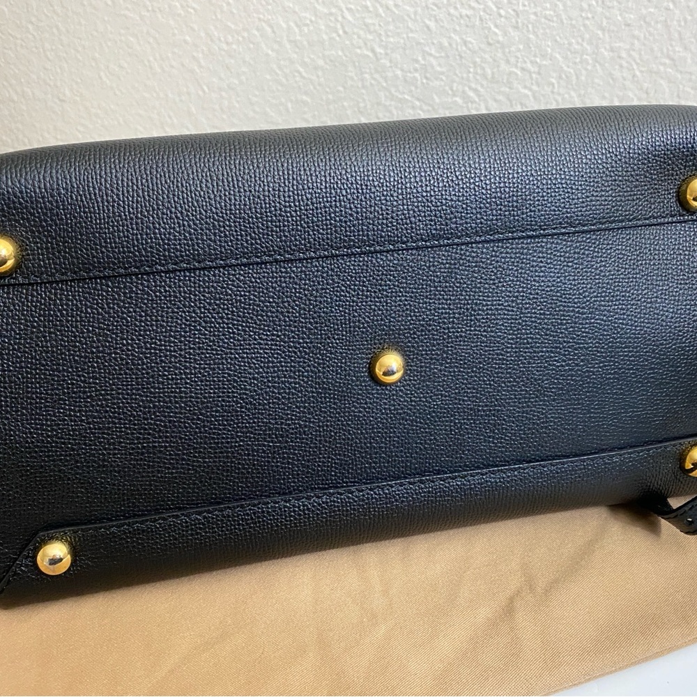 Burberry Medium Banner House Check Derby Leather Tote w/ Strap – Black RT 73504 - Picture 10 of 17
